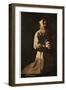 Sanctity: St Francis in Meditation, 1635-1639-Francisco de Zurbaran-Framed Giclee Print