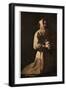 Sanctity: St Francis in Meditation, 1635-1639-Francisco de Zurbaran-Framed Giclee Print