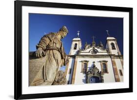 Sanctuary of Bom Jesus de Matosinhos and Prophets Sculpture, UNESCO Site, Congonhas, Brazil-Ian Trower-Framed Photographic Print