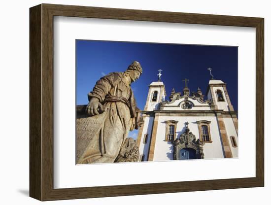 Sanctuary of Bom Jesus de Matosinhos and Prophets Sculpture, UNESCO Site, Congonhas, Brazil-Ian Trower-Framed Photographic Print