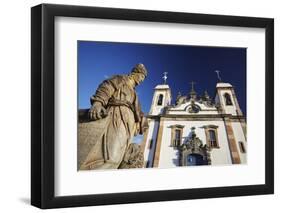 Sanctuary of Bom Jesus de Matosinhos and Prophets Sculpture, UNESCO Site, Congonhas, Brazil-Ian Trower-Framed Photographic Print