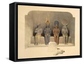 Sanctuary of the Temple of Abu Simbel, from Egypt and Nubia, Vol.1-David Roberts-Framed Stretched Canvas