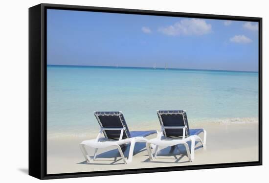 Sand and Beach Chairs Await Tourists, Varadero, Cuba-Bill Bachmann-Framed Stretched Canvas