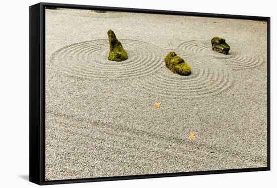 Sand and stone garden, Portland Japanese Garden, Washington Park in the west hills of Portland, Ore-Adam Jones-Framed Stretched Canvas