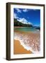 Sand and surf at Lumahai Beach, Island of Kauai, Hawaii, USA-Russ Bishop-Framed Photographic Print