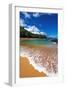 Sand and surf at Lumahai Beach, Island of Kauai, Hawaii, USA-Russ Bishop-Framed Photographic Print