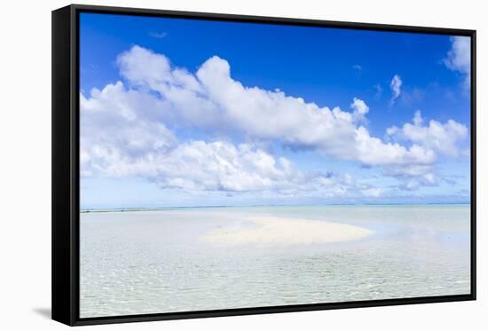 Sand Bank in Aitutaki Lagoon, Cook Islands-Matteo Colombo-Framed Stretched Canvas