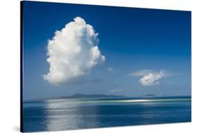 Sand bank in the flat ocean, Mamanuca Islands, Fiji, South Pacific-Michael Runkel-Stretched Canvas