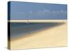 Sand Bank, Old Sailing Yacht Anchored, Bay of Arcachon, Cote D'Argent, Gironde, Aquitaine, France-Groenendijk Peter-Stretched Canvas