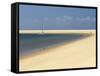 Sand Bank, Old Sailing Yacht Anchored, Bay of Arcachon, Cote D'Argent, Gironde, Aquitaine, France-Groenendijk Peter-Framed Stretched Canvas