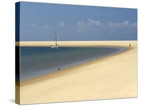 Sand Bank, Old Sailing Yacht Anchored, Bay of Arcachon, Cote D'Argent, Gironde, Aquitaine, France-Groenendijk Peter-Stretched Canvas