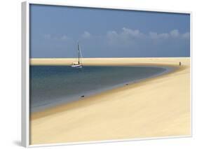 Sand Bank, Old Sailing Yacht Anchored, Bay of Arcachon, Cote D'Argent, Gironde, Aquitaine, France-Groenendijk Peter-Framed Photographic Print