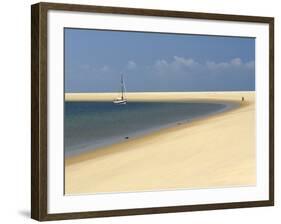 Sand Bank, Old Sailing Yacht Anchored, Bay of Arcachon, Cote D'Argent, Gironde, Aquitaine, France-Groenendijk Peter-Framed Photographic Print