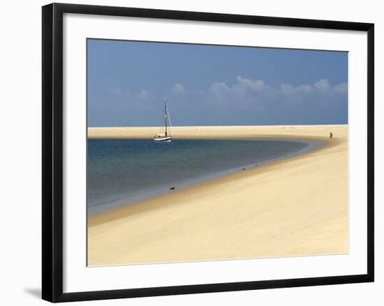 Sand Bank, Old Sailing Yacht Anchored, Bay of Arcachon, Cote D'Argent, Gironde, Aquitaine, France-Groenendijk Peter-Framed Photographic Print