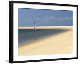 Sand Bank, Old Sailing Yacht Anchored, Bay of Arcachon, Cote D'Argent, Gironde, Aquitaine, France-Groenendijk Peter-Framed Photographic Print