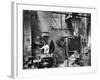 Sand Being Sifted by Worker Into Molds in Factory-Emil Otto Hoppé-Framed Photographic Print