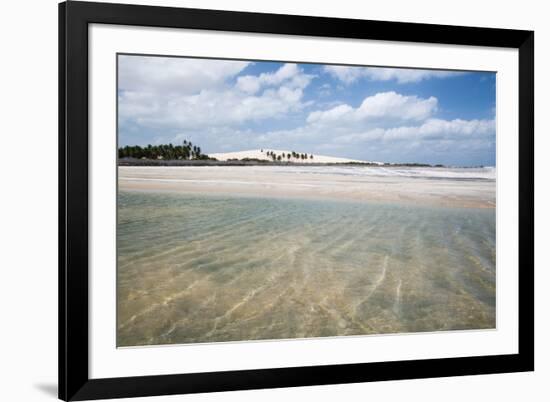 Sand Blowing over a Desert-Like Beach in Jericoacoara, Brazil-Alex Saberi-Framed Photographic Print