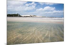 Sand Blowing over a Desert-Like Beach in Jericoacoara, Brazil-Alex Saberi-Mounted Photographic Print