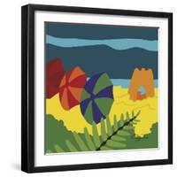 Sand Castles And Beach Umbrellas-Cindy Wider-Framed Giclee Print