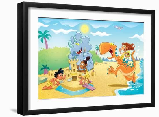 Sand City Surprises - Jack & Jill-Gary LaCoste-Framed Giclee Print