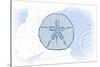 Sand Dollar - Blue - Coastal Icon-Lantern Press-Stretched Canvas