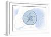 Sand Dollar - Blue - Coastal Icon-Lantern Press-Framed Art Print