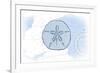 Sand Dollar - Blue - Coastal Icon-Lantern Press-Framed Art Print