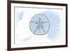 Sand Dollar - Blue - Coastal Icon-Lantern Press-Framed Art Print