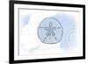 Sand Dollar - Blue - Coastal Icon-Lantern Press-Framed Art Print