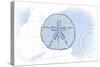 Sand Dollar - Blue - Coastal Icon-Lantern Press-Stretched Canvas