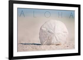 Sand Dollar on Beach - Aloha-Lantern Press-Framed Premium Giclee Print