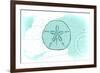 Sand Dollar - Teal - Coastal Icon-Lantern Press-Framed Art Print