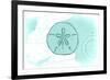 Sand Dollar - Teal - Coastal Icon-Lantern Press-Framed Premium Giclee Print