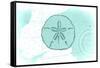 Sand Dollar - Teal - Coastal Icon-Lantern Press-Framed Stretched Canvas