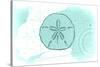 Sand Dollar - Teal - Coastal Icon-Lantern Press-Stretched Canvas