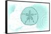 Sand Dollar - Teal - Coastal Icon-Lantern Press-Framed Stretched Canvas