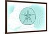 Sand Dollar - Teal - Coastal Icon-Lantern Press-Framed Art Print