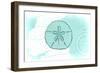 Sand Dollar - Teal - Coastal Icon-Lantern Press-Framed Art Print