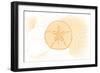 Sand Dollar - Yellow - Coastal Icon-Lantern Press-Framed Art Print