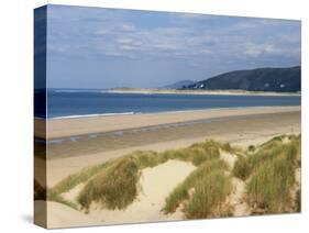 Sand Dunes and Borth Beach, Ynyslas, Borth, Dyfed, Wales, United Kingdom, Europe-Pearl Bucknall-Stretched Canvas