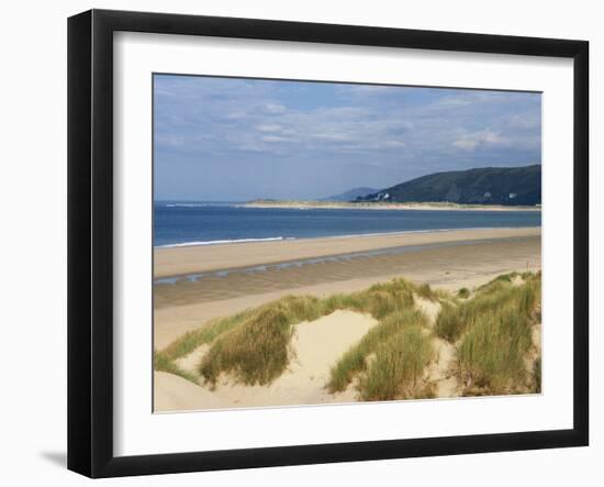 Sand Dunes and Borth Beach, Ynyslas, Borth, Dyfed, Wales, United Kingdom, Europe-Pearl Bucknall-Framed Photographic Print