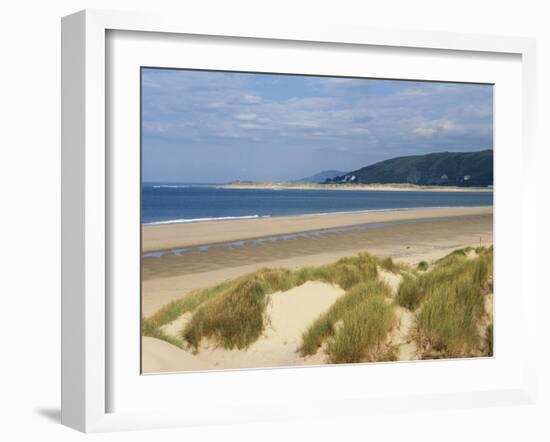 Sand Dunes and Borth Beach, Ynyslas, Borth, Dyfed, Wales, United Kingdom, Europe-Pearl Bucknall-Framed Photographic Print