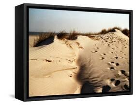 Sand Dunes and Foot Prints-Katrin Adam-Framed Stretched Canvas