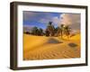 Sand Dunes and Oasis, Desert, Tunisia-Peter Adams-Framed Photographic Print