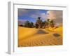 Sand Dunes and Oasis, Desert, Tunisia-Peter Adams-Framed Photographic Print