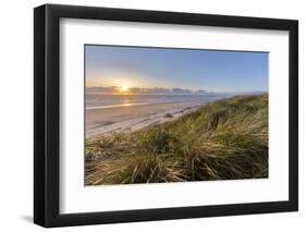 Sand Dunes and Pacific Ocean in the Oregon Dunes NRA, Oregon-Chuck Haney-Framed Photographic Print