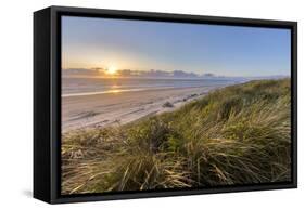 Sand Dunes and Pacific Ocean in the Oregon Dunes NRA, Oregon-Chuck Haney-Framed Stretched Canvas