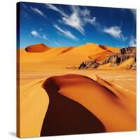 Sand Dunes and Rocks, Sahara Desert, Algeria-Dmitry Pichugin-Stretched Canvas