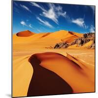 Sand Dunes and Rocks, Sahara Desert, Algeria-Dmitry Pichugin-Mounted Photographic Print