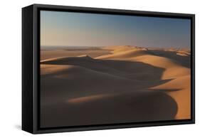 Sand Dunes at Sunset Near Swakopmund in Namibia-Alex Saberi-Framed Stretched Canvas